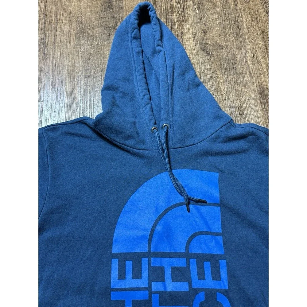 The North Face Drew Peak Blue Fleece Hoodie Sweatshirt Pullover Mens Size XL EUC